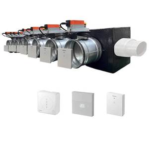 Unidad de Control de Compuertas Motorizadas Wi-Fi de 8 Zonas para Plenum Flexible, Interfaz para Sistemas HVAC, Conexión Lateral VMC, CA 240V - Product Image 1