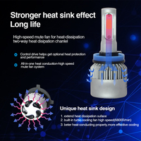 Ampoules Led avec ventilateur, 2 ans de garantie, pas cher, S1 C6 X3, H7 9004 9007 9006 H8 H9 Hir2 H13 H4 S2