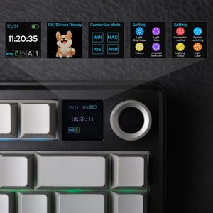 Original Aula F75 MAX <strong>Wireless</strong> Mechanical <strong>Keyboard</strong> <strong>with</strong> TFT Screen and Knob Gasket Gaming <strong>Keyboard</strong> in 75% Layout - Product Image 4