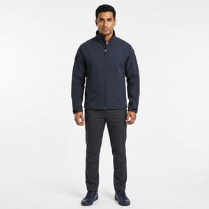 Best Selling <b>Men's</b> Softshell <b>Jacket</b> <b>Long</b> Sleeved and Waterproof <b>for</b> Winter with Custom Logo and High Quality Stand Collar - Product Image 1