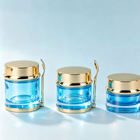 Pot en verre électroplaqué pour crème, 30g, 50g, 80g, 100g, vide, dégradé rose, pour capsules, gels, onguents, crèmes pour le visage