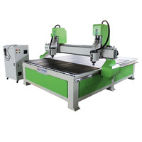 Routeur CNC à deux têtes pour le travail du bois 1325 1530 2025 Routeur CNC en bois Machine de routeur CNC de gravure 3d avec deux broches