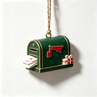Pendentif en résine en forme de tasse de chocolat chaud et sapin de Noël, ornement vintage à suspendre pour la décoration de la maison et des fêtes