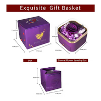 Muttertagsgeschenk Weihnachten Chinesisches Neujahr Neujahrsgeschenk Quadratische Konservierte Ewige Rose Natürliche Dekorative Blume für Valentinstag