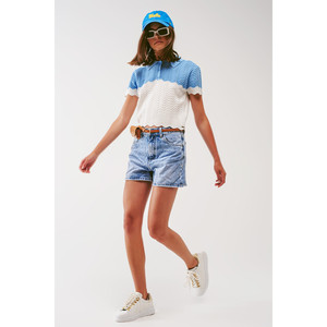 Short en jean délavé bleu clair - Product Image 5