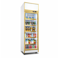 Jinfugui Porte en verre commerciale Double température Affichage des boissons Refroidisseur 450L vertical Boisson Réfrigérateur