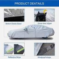 Accessoires de voiture Housse de voiture universelle Imperméable Coupe-vent Protection solaire Protection contre les intempéries Anti-rayures PEVA avec coton
