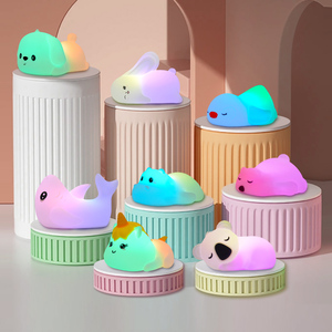 Nuovo Design Cute animal Multicolor Led Night Light Silicone Tap Control lampada da notte per bambini regali luce notturna per bambini baby <span class=keywords><strong>nurs</strong></span> - Product Image 6