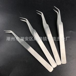 Stainless steel tweezers, ST straight and curved tweezers, eyelash <b>extension</b> and <b>nail</b> tweezers, mobile phone and electronic - Product Image 2