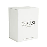 Boîte cadeau pliable en carton rigide de luxe avec impression de logo personnalisé, boîte à bougie magnétique blanche pliable
