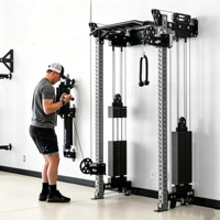 Máquina de entrenamiento funcional con doble cable para montaje en pared, para entrenamiento de fuerza de cuerpo completo en casa, de acero inoxidable