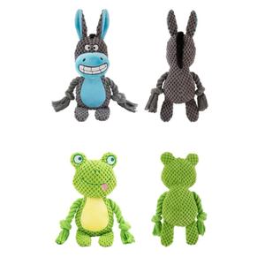 Çift Katmanlı Pamuk Halat Kumaş Evcil Hayvanlar İçin Çiğneme Oyuncağı BB Sesli + Hışırtılı Kağıt Diş Temizleme Halat Çekme Eğitimi Köpek Peluş Oyuncak - Product Image 4