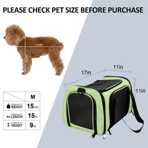 Airline Approved Soft-Sided Mesh Pet Travel <b>Carrier</b> with <b>Shoulder</b> Strap, Removable Washable Fleece Pad, Top Opening - Product Image 3