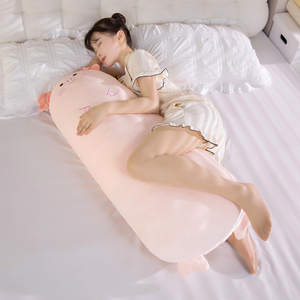 Almohada de cuerpo largo de pato y cerdo de peluche corto Kawaii, suave, para dormir, cojín de cama, venta al por mayor, personalizado, OEM, de fábrica - Product Image 3