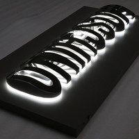 Letras LED Metálicas Iluminadas, Creativas, de Acero Inoxidable, Curvas, Retroiluminadas, con Forma Personalizada, Letreros Publicitarios Alfanuméricos