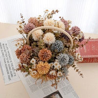 MW66024 Pom Pom Kiku Fleur Mini Faux Chrysanthèmes pour Arrangements Floraux Fleur Artificielle Décor Maman Daisy