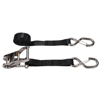 Correa de Amarre con Gancho de Bloqueo y Trinquete, Resistente a la Corrosión, Grado Marino, 27 mm, 800 kg, con Asa Ergonómica, para Fijar Moto Acuática