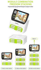 Kiosco de estación de carga móvil comercial OEM que comparte cargador de teléfono móvil de 8 ranuras con lector de tarjetas máquina expendedora banco de energía alquiler - Product Image 5