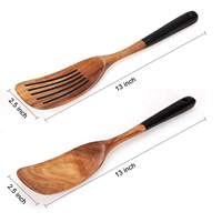 Outils de cuisine en bois les plus récents ustensile de cuisine pelle qui fuit spatule ensemble de pelle à fente