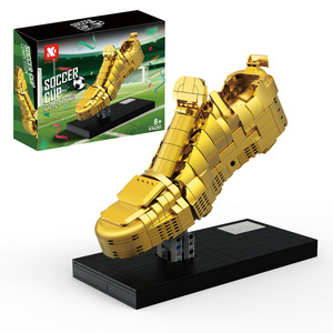 Adorno Creativo del Premio Bota de Oro del <span class=keywords><strong>Campeonato</strong></span> <span class=keywords><strong>Mundial</strong></span> de Fútbol, Modelo de Bloques de Construcción de la Copa Hércules, Set de Juguetes de Fútbol para Regalo - Product Image 1