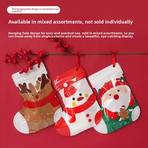 <b>Christmas</b> Cartoon Stocking-Shaped Children's High-End Portable Plastic <b>Gift</b> <b>Bag</b> for Snack - Product Image 4