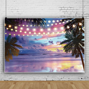 Latar Belakang Ulang Tahun <span class=keywords><strong>Flamingo</strong></span> Merah Muda Latar Belakang Fotografi Bunga Hawaii Tropis Musim Panas Spanduk Meja Kue Baby Shower Bunga - Product Image 1