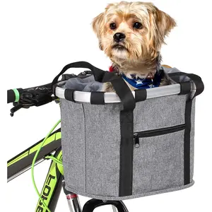 Cestino per cani con tasca con cerniera staccabile porta-cani con manico e accessori per bici per animali domestici