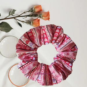 Lazos para el pelo grandes de algodón rosa y Rojo Scrunchies regalo del Día de San Valentín para ella - Product Image 4