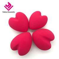 Nouvelle vente chaude 3D en forme de coeur rose rouge beauté maquillage mélange éponge bouffée sans Latex éponges de maquillage pour fond de teint