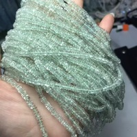 Perles en améthyste verte naturelle 3A+ facettées, forme Heishi, 5-6 mm, pour la fabrication de bijoux, fournitures de bricolage, brin de 16 pouces