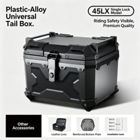 Boîte à bagages arrière pour moto MTK JT-X 45L, grande capacité, en PP, durable, anti-poussière, avec garantie d'un an