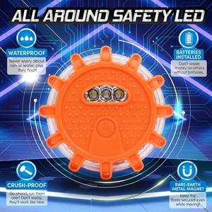Luz de Advertencia de Seguridad Vial <span class=keywords><strong>LED</strong></span>, Baliza de Emergencia Magnética con Gancho para Coche/Bicicleta y Uso en Exteriores, Material de PC, Protección IP65 - Product Image 5
