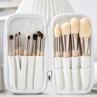 Ensemble de pinceaux de maquillage portables sur le thème des chats, poils ultra doux, poudre libre, fard à paupières, kit de voyage - Personnalisable pour les débutants