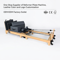 Cama Plegable de Madera de Roble con Certificación CE para Pilates, para Estudios de Yoga y Gimnasios, Equipo de Pilates, Máquina Reformer de Pilates