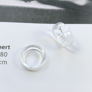 Anello in Resina Acrilica Trasparente Colorata con Forme Geometriche, Anello Personalizzato Stile Ins Taglia Unica, Anello da Dito - Product Image 3