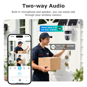 Outdoor 4G WLAN Solar PTZ Dome-Kamera <span class=keywords><strong>CONDA</strong></span> 6MP AOV IP66 Wasserdicht 24/7 Farbnachtsicht Zwei-Wege-Audio Bewegungserkennung - Product Image 4