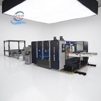 Machine d'impression flexographique 1 à 6 couleurs avec adsorption sous vide, rainurage, pliage et découpe, et empileur vibrant pour emballages en carton