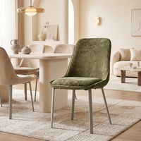 Chaises de salle à manger contemporaines avec dossier, coloris vert menthe, rembourrées et chaises de dîner design créatif
