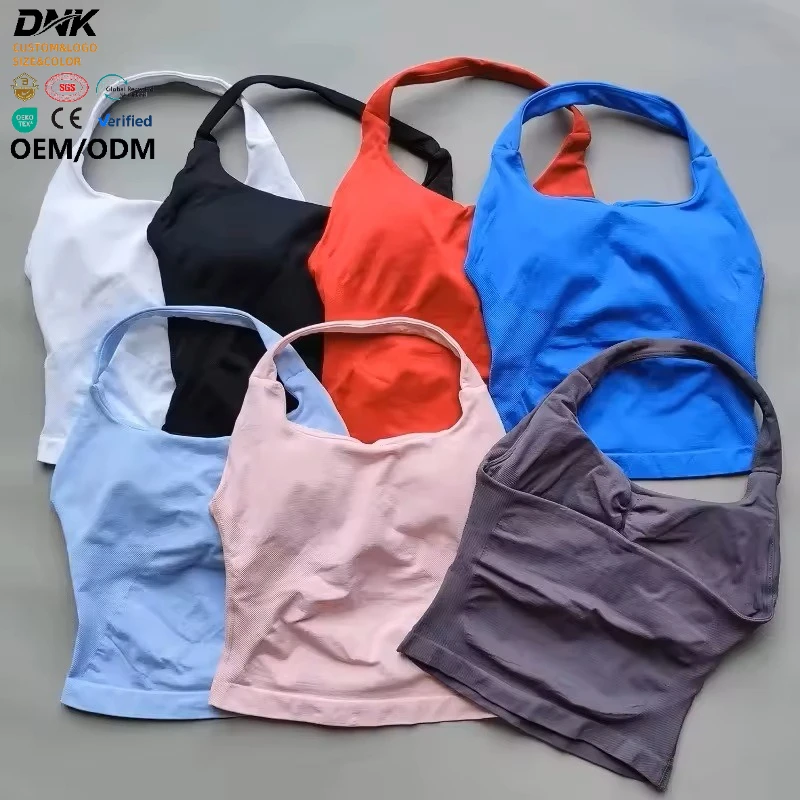 Impact Halter Top Gym Vest Woman Backless Tank Tops Push up Sport Bras Running Vest Workout Tops Activewear Yoga Clothing