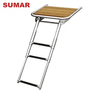 Adjustable Boat Transom Platform With Telescopic Ladder