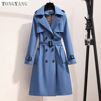 TONGYANG hiver coupe-vent élégant britannique Vintage haute qualité dame modeste longue personnalisé dames vestes pour femmes Trench Coat