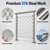 Filet de protection en câble métallique en acier inoxydable 316 de qualité marine, résistant à la corrosion, pour garde-corps de yacht et clôture de sécurité