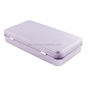150x80x25mm rectangular metal hinged lid tin box