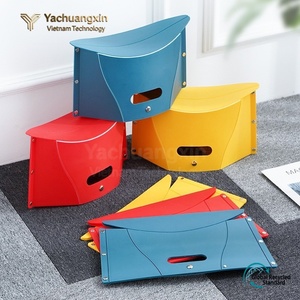 Foldable Outdoor <b>Garden</b> Chair PP Plastic Oval Shape Modern Design Portable <b>Stool</b> Red Yellow Blue Colors - Product Image 2