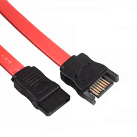 Kabel Ekstensi Datar PVC SATA 3.0 7-Pin Male Female Kecepatan Tinggi Ramah Lingkungan 50CM Konduktor CCA Konektor Hard Drive Komputer