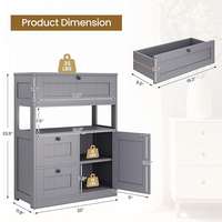 Armoire de rangement multifonctionnelle pour salon, moderne, en MDF + bois massif, 2 tiroirs, 5+ compartiments, armoire autoportante, hôtel, école
