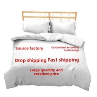 Parure de lit trois pièces en fibre synthétique brossée, motif dessin animé de Noël européen et américain, rayures chaudes, pour couette transfrontalière