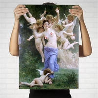 Reproduction giclée de l'œuvre de Bouguereau, « La naissance de Vénus », art sur toile de qualité muséale |   Peinture à l'huile classique française pour la décoration intérieure