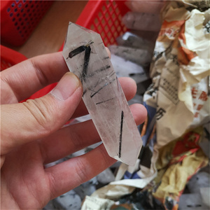 Điểm Đôi Tự Nhiên Kết Thúc Tóc Đen Tourmaline Tháp Điểm Thạch Anh Rutilated Tháp Cột Trụ - Product Image 6