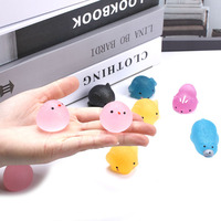 Jouet Squishy Transparent Scintillant Animal Coloré en Forme de Boulette avec Feuille d'Or, Anti-stress, Cadeau Nouveauté, Vente en Gros